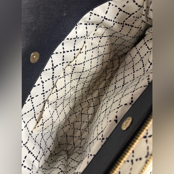 Kate Spade New York Black Crossgrain Leather Double Handles Satchel Shoulder Bag - Picture 7 of 7